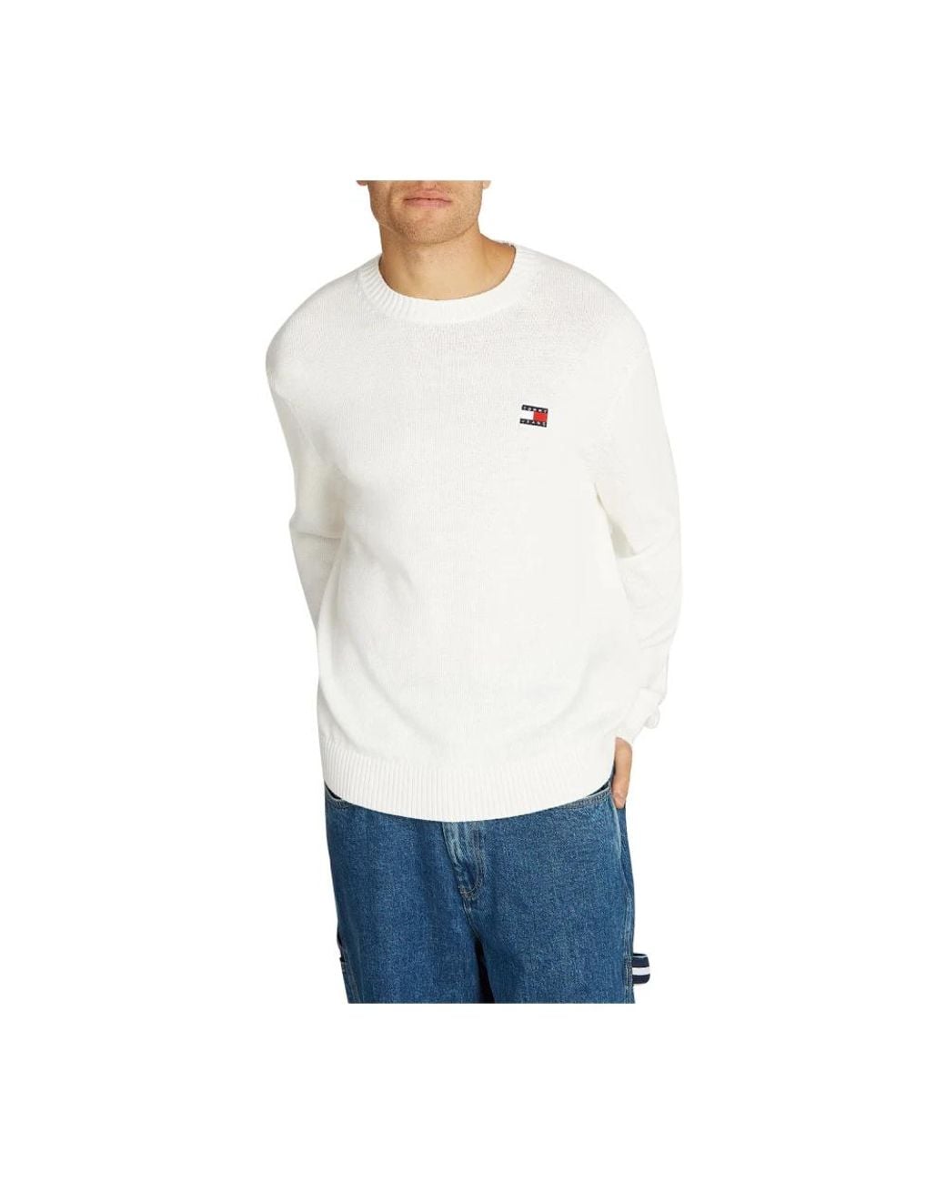 Tommy Hilfiger White Round-Neck Knitwear for men