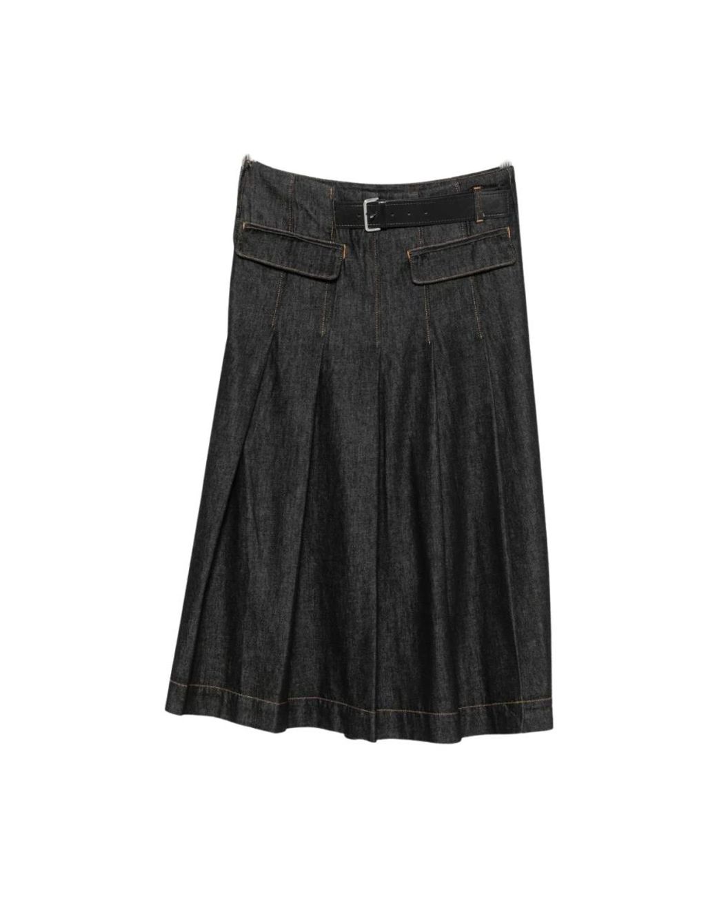 Semicouture Black Denim Skirts