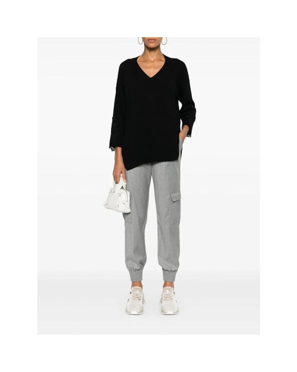 Ermanno Scervino Black V-Neck Knitwear