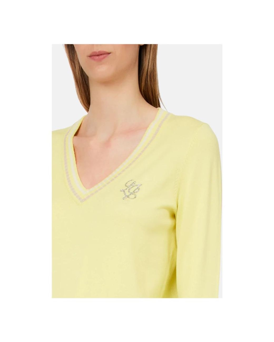Liu Jo Yellow V-Neck Knitwear