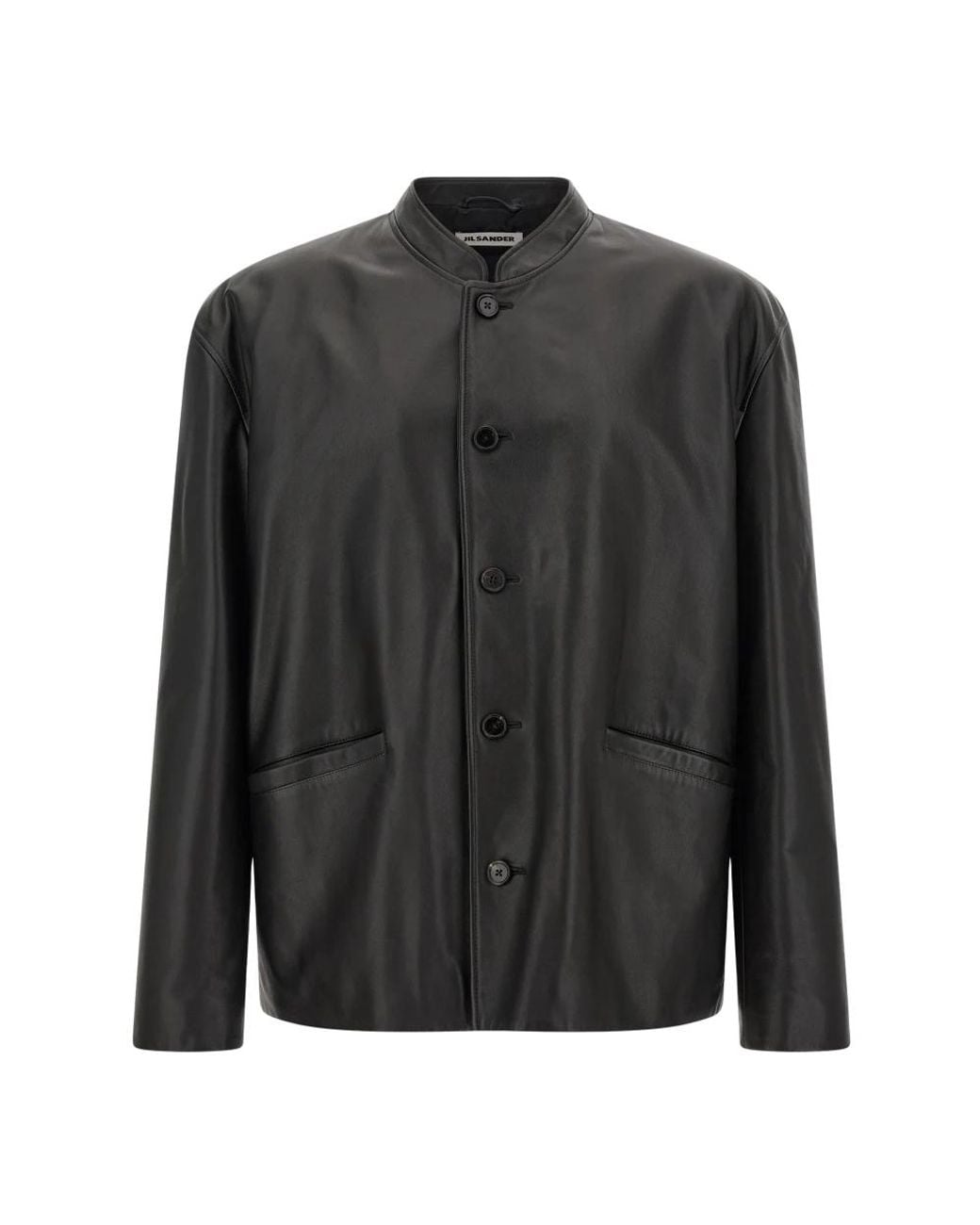 Jil Sander Black Leather Jackets for men