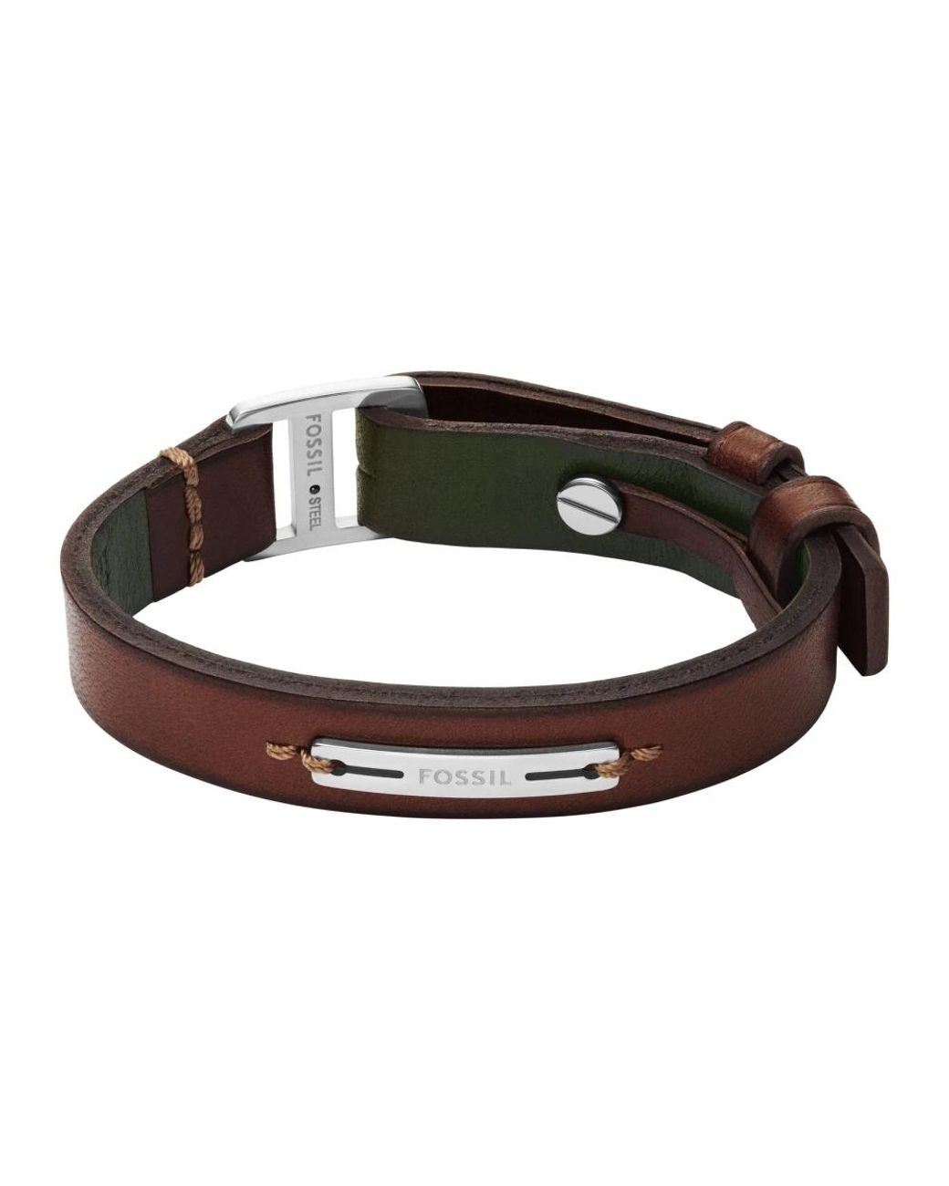 Bracelets Fossil de hombre de color Brown