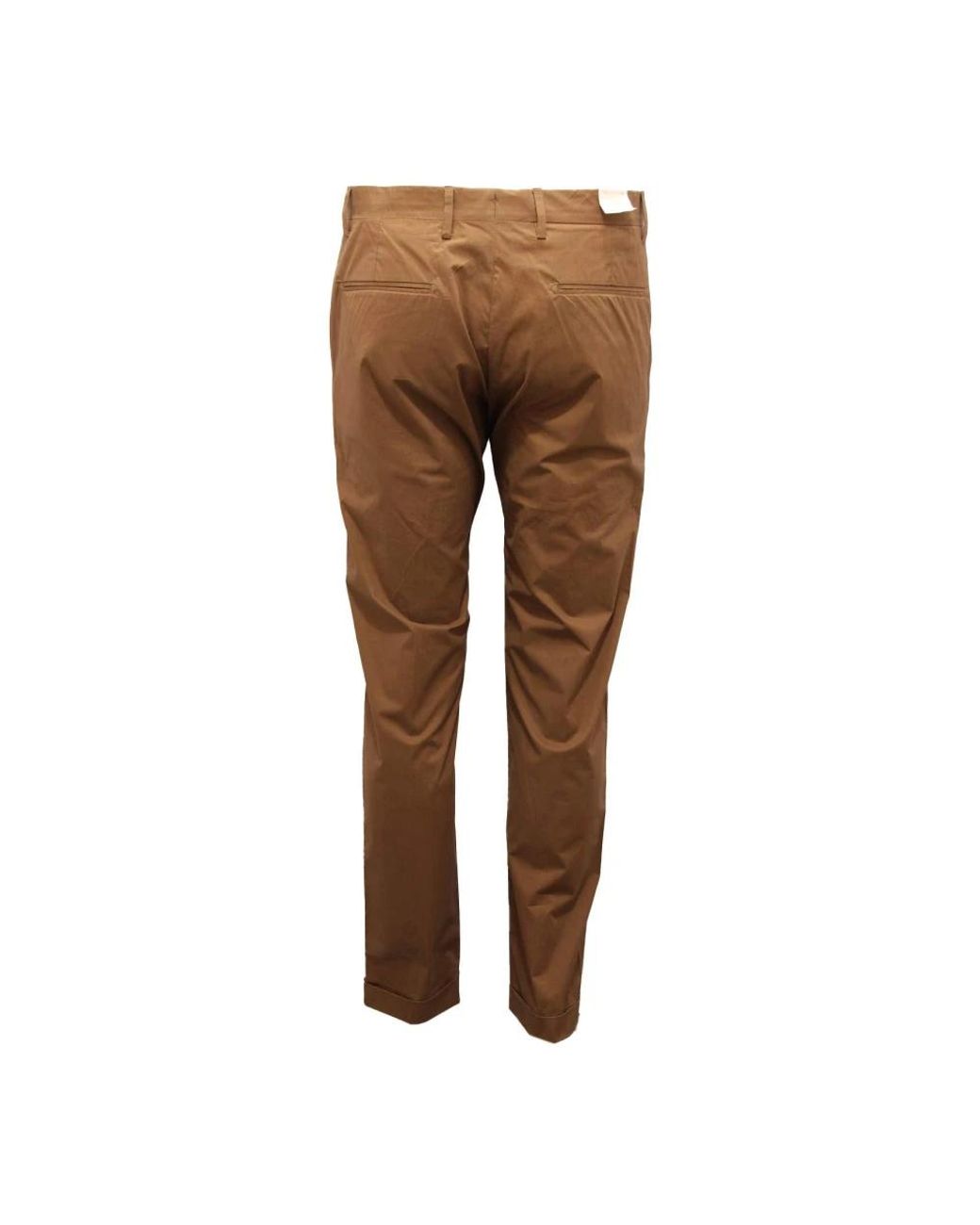 BRIGLIA Brown Slim-Fit Trousers for men