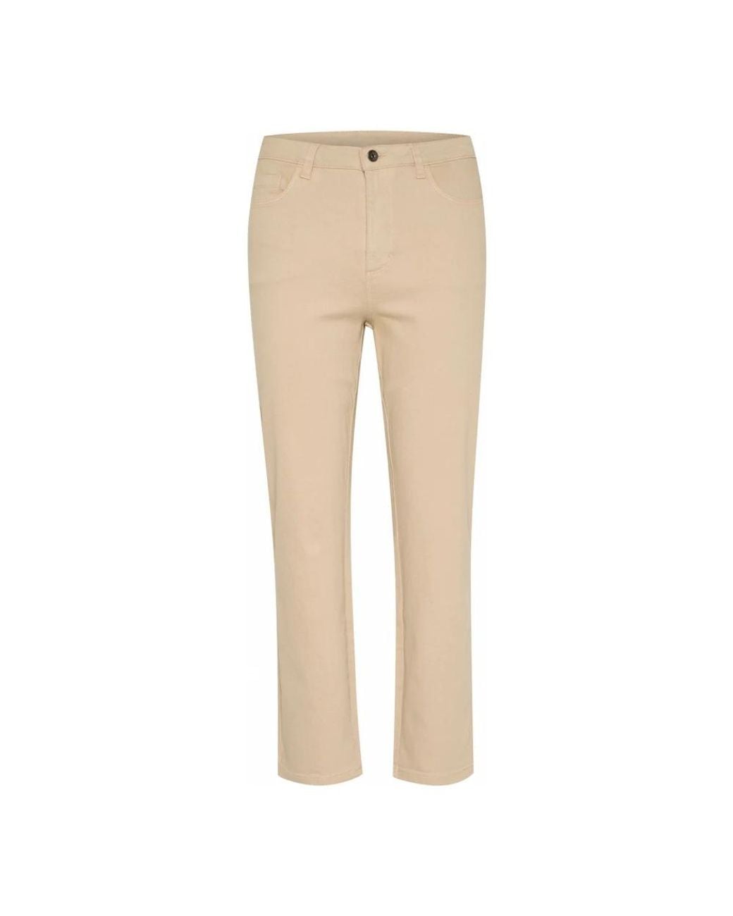 Kaffe Slim-Fit Broek in het Natural