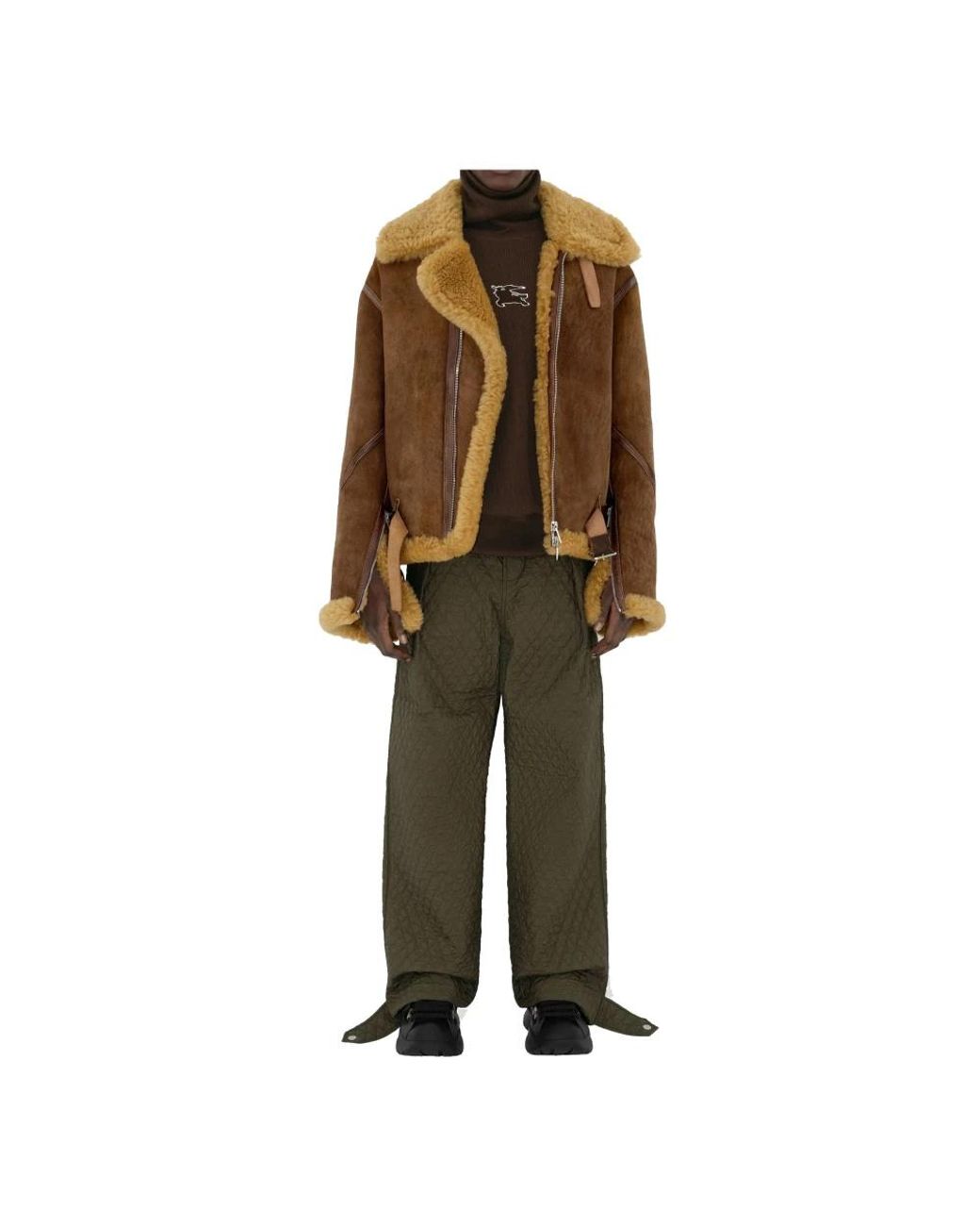 Burberry Green Wide Trousers