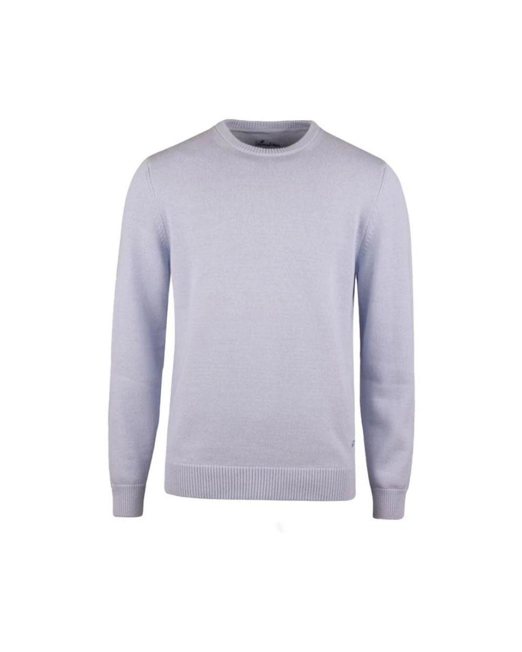 Stenstroms Truien & Vesten ,Blauw ,Gebreide Ronde Hals Trui in het Purple voor heren