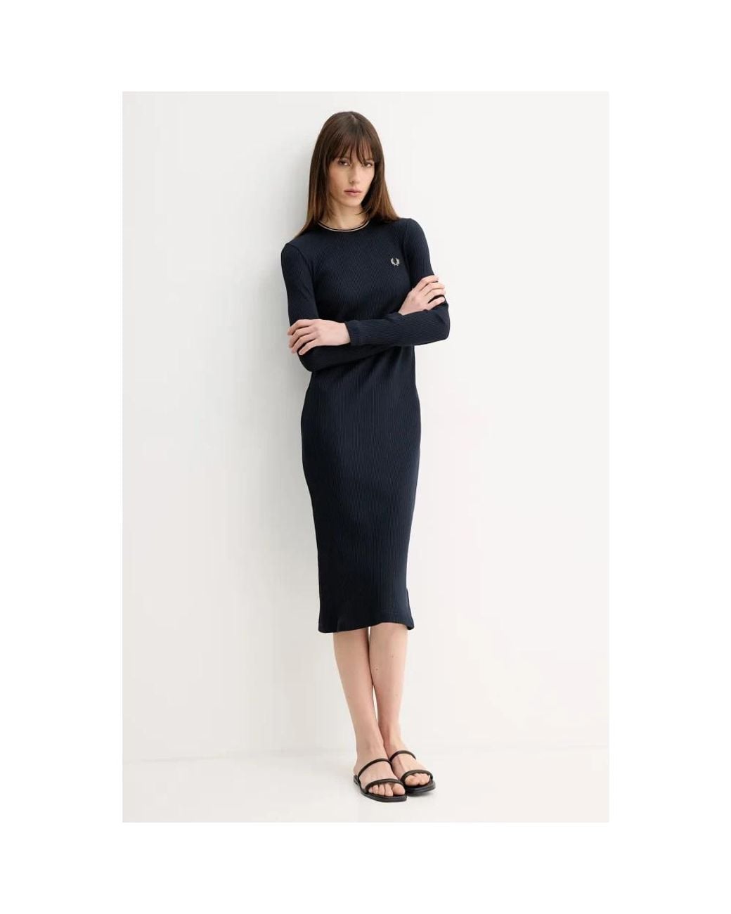 Fred Perry Black Midi Kleider