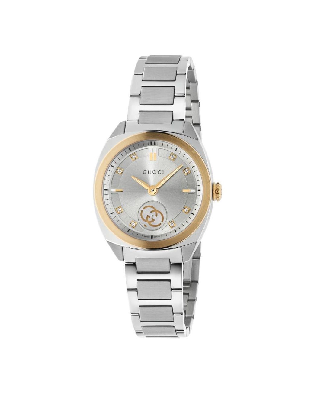 Gucci Accessoires ,Grijs ,Interlocking Horloge in het Metallic