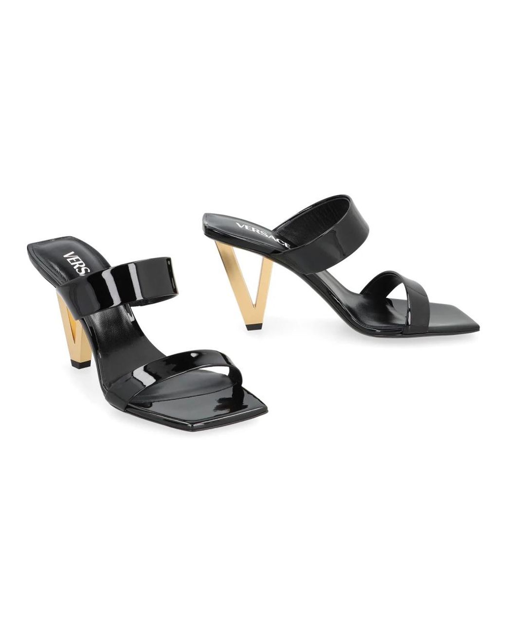 Versace Black Heeled Mules