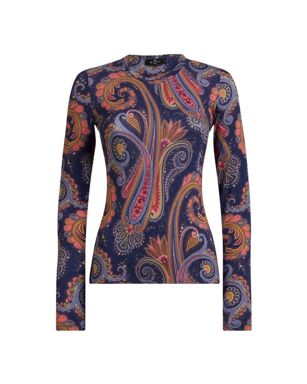 Etro Blue Long Sleeve T-Shirts
