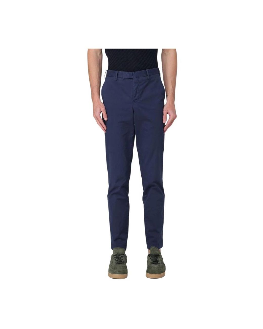 PT Torino Blue Slim-Fit Trousers for men
