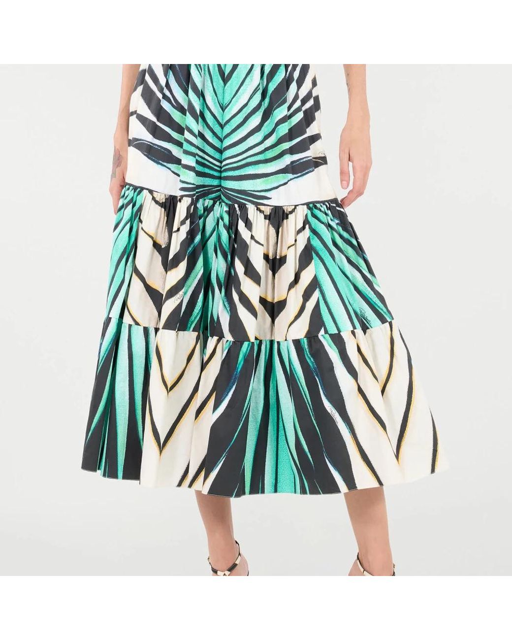 Roberto Cavalli Green Midi Skirts