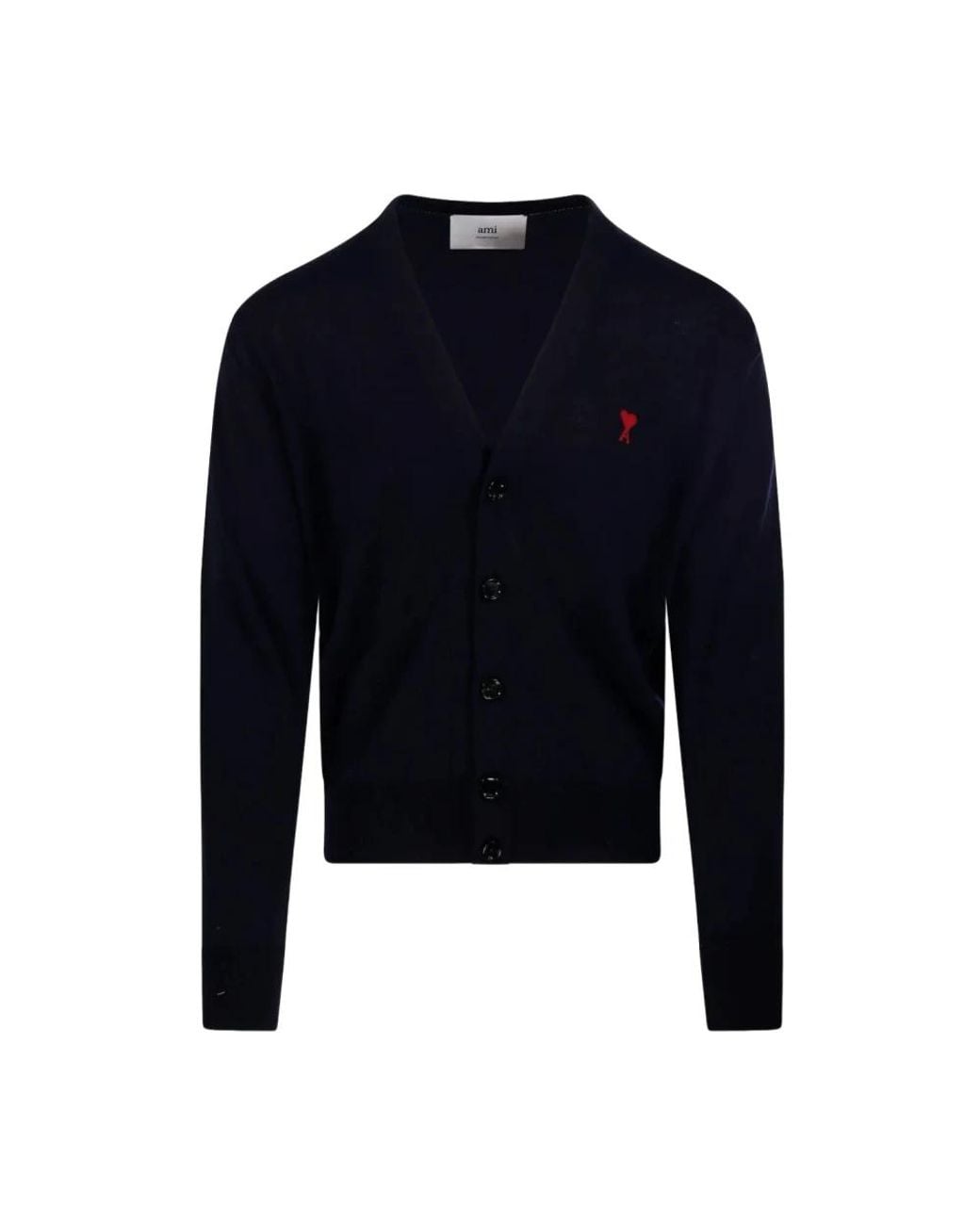 AMI Truien & Vesten ,Blauw ,Wol Blauwe Wol Casual Cardigan in het Blue voor heren