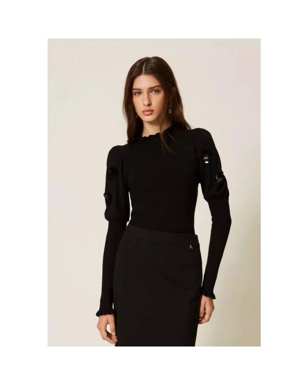 Twinset Black Round-Neck Knitwear