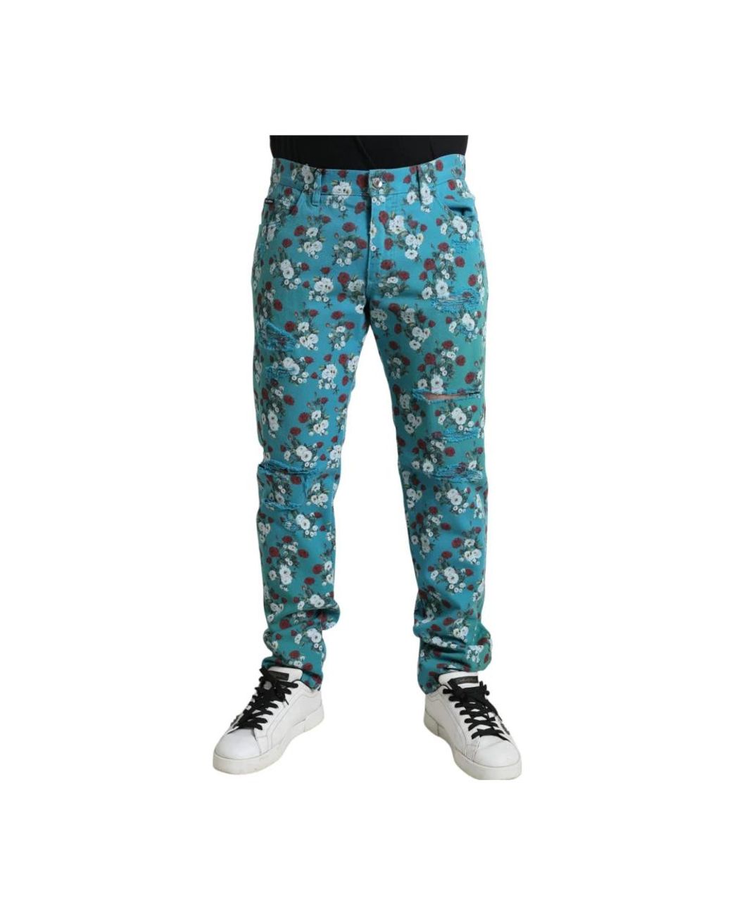 Dolce & Gabbana Blue Slim-Fit Trousers for men