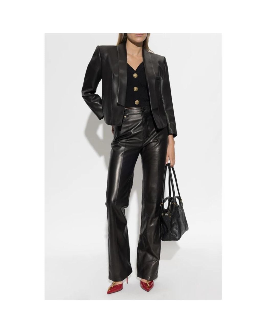 Balmain Black Sleeveless Tops