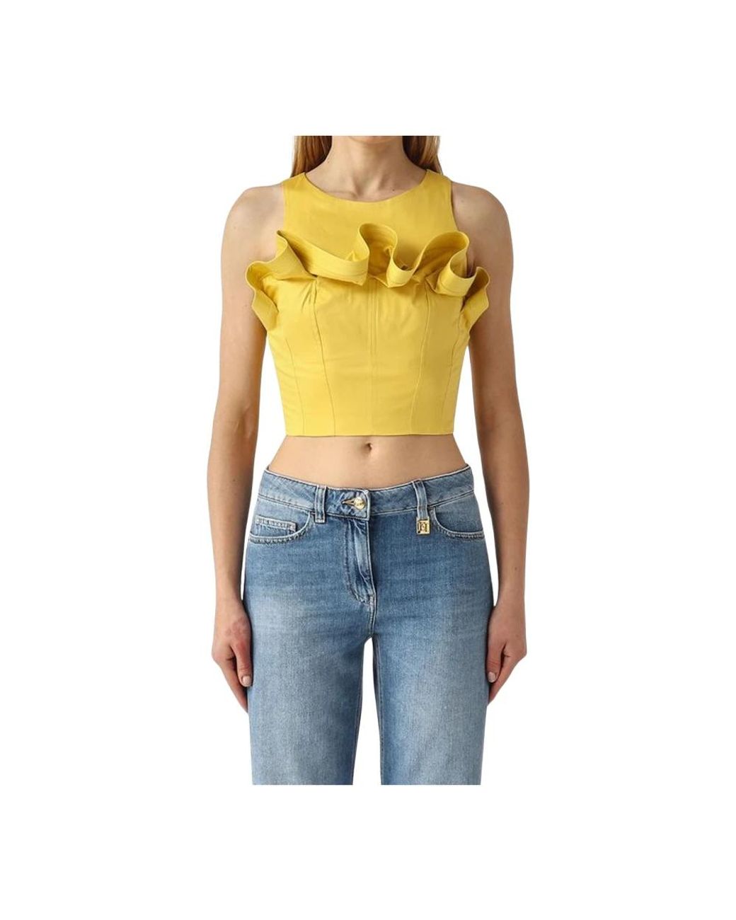 Elisabetta Franchi Blue Sleeveless Tops