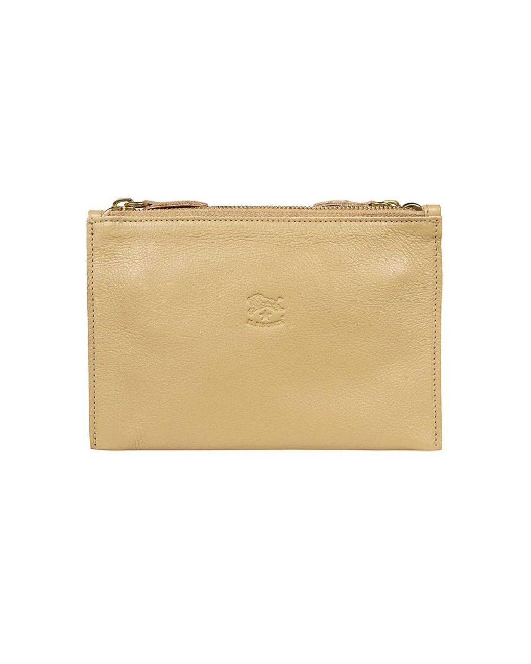 Il Bisonte Tassen ,Stijlvolle Leren Clutch Met Schouderband in het Natural