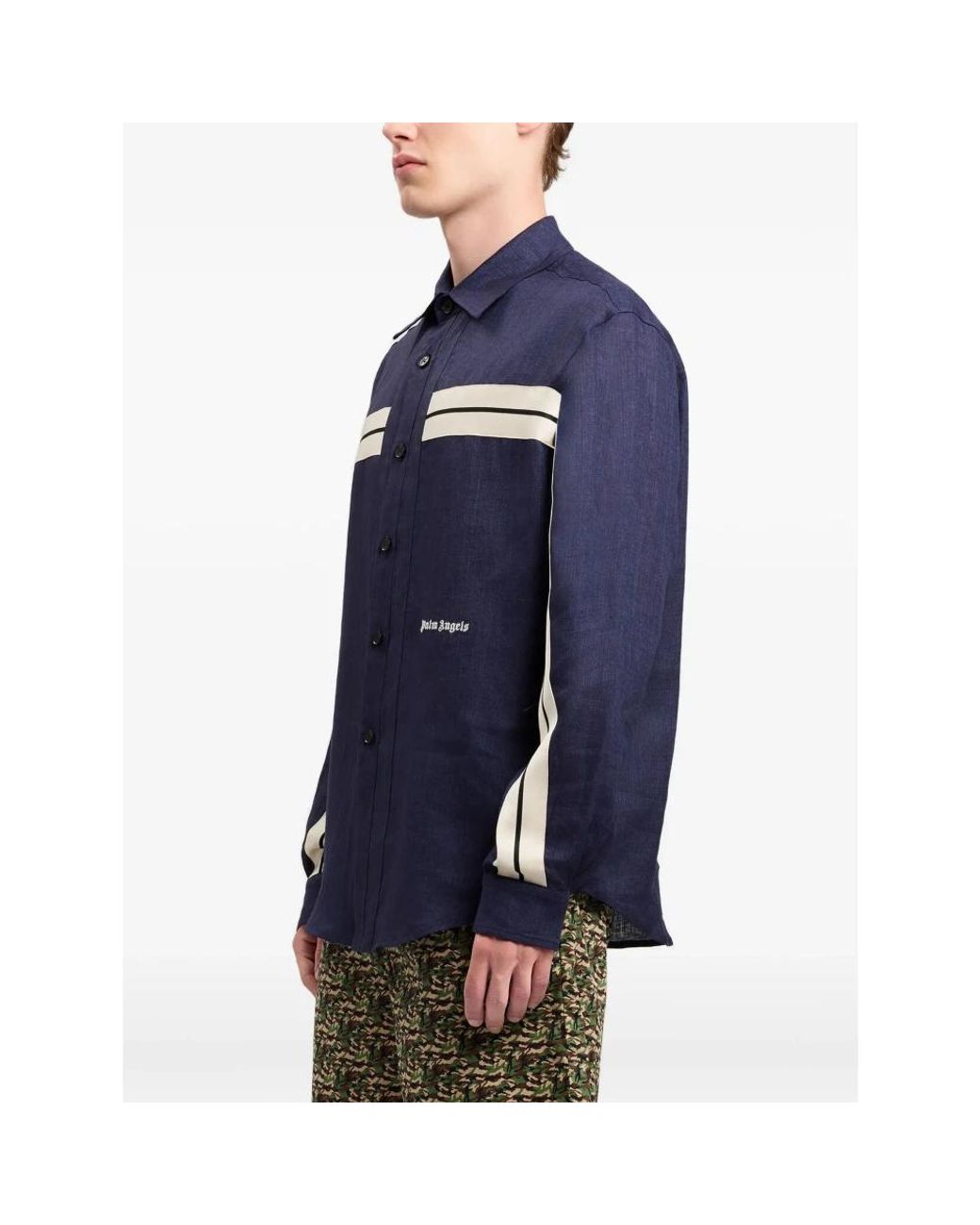 Palm Angels Blue Casual Shirts for men