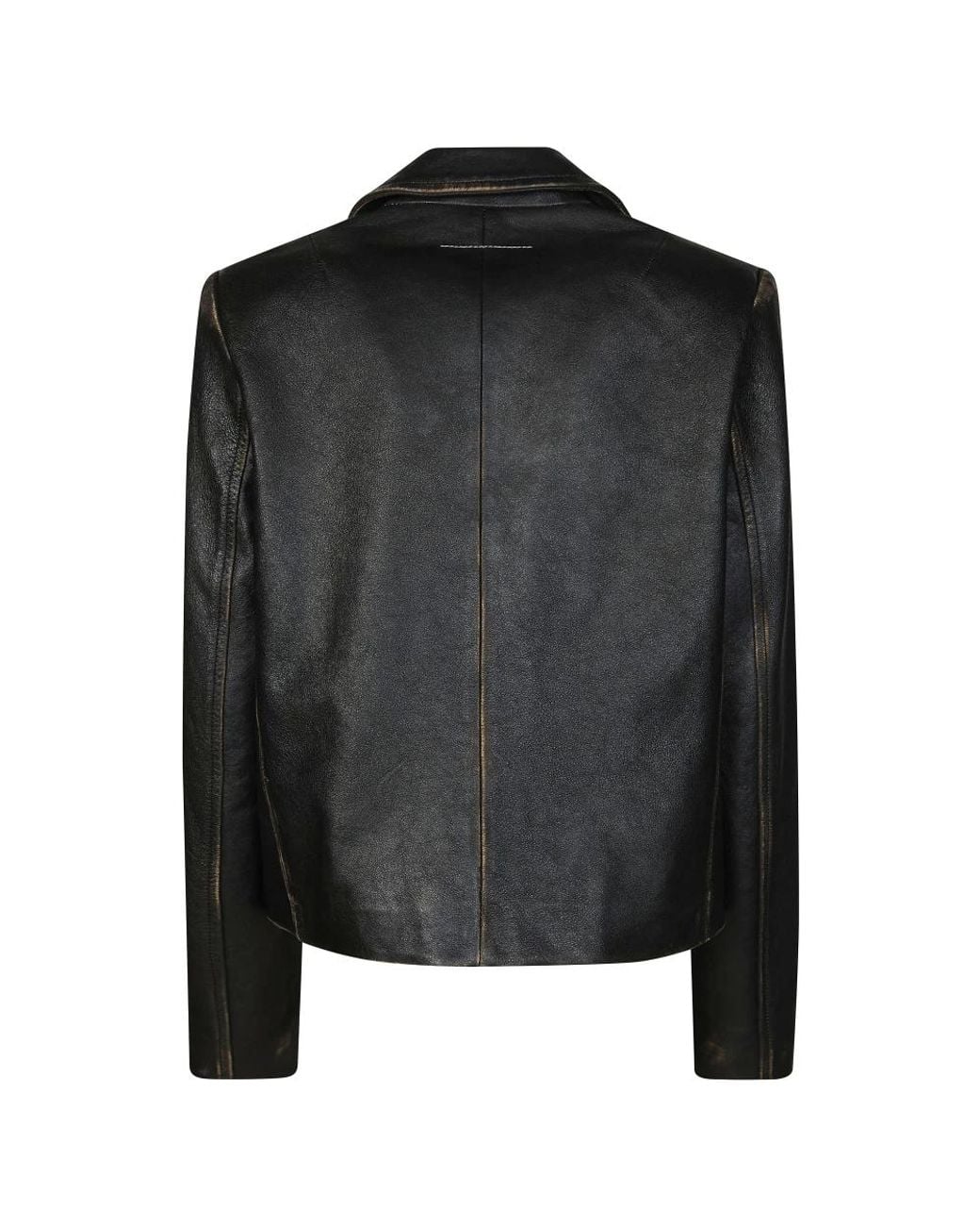 MM6 by Maison Margiela Black Leather Jackets
