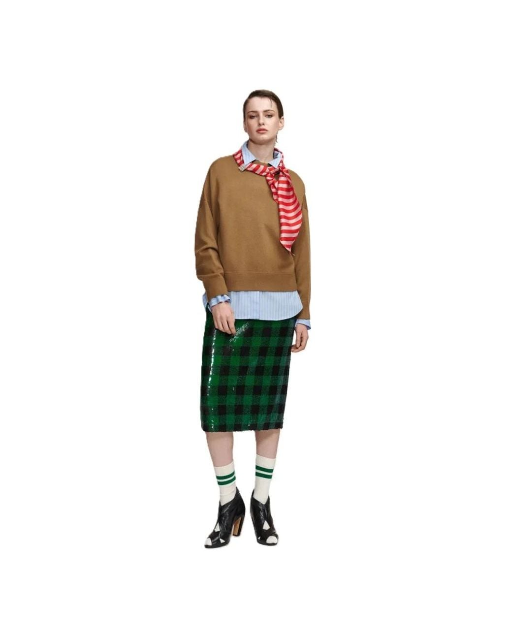 Essentiel Antwerp Brown Round-Neck Knitwear