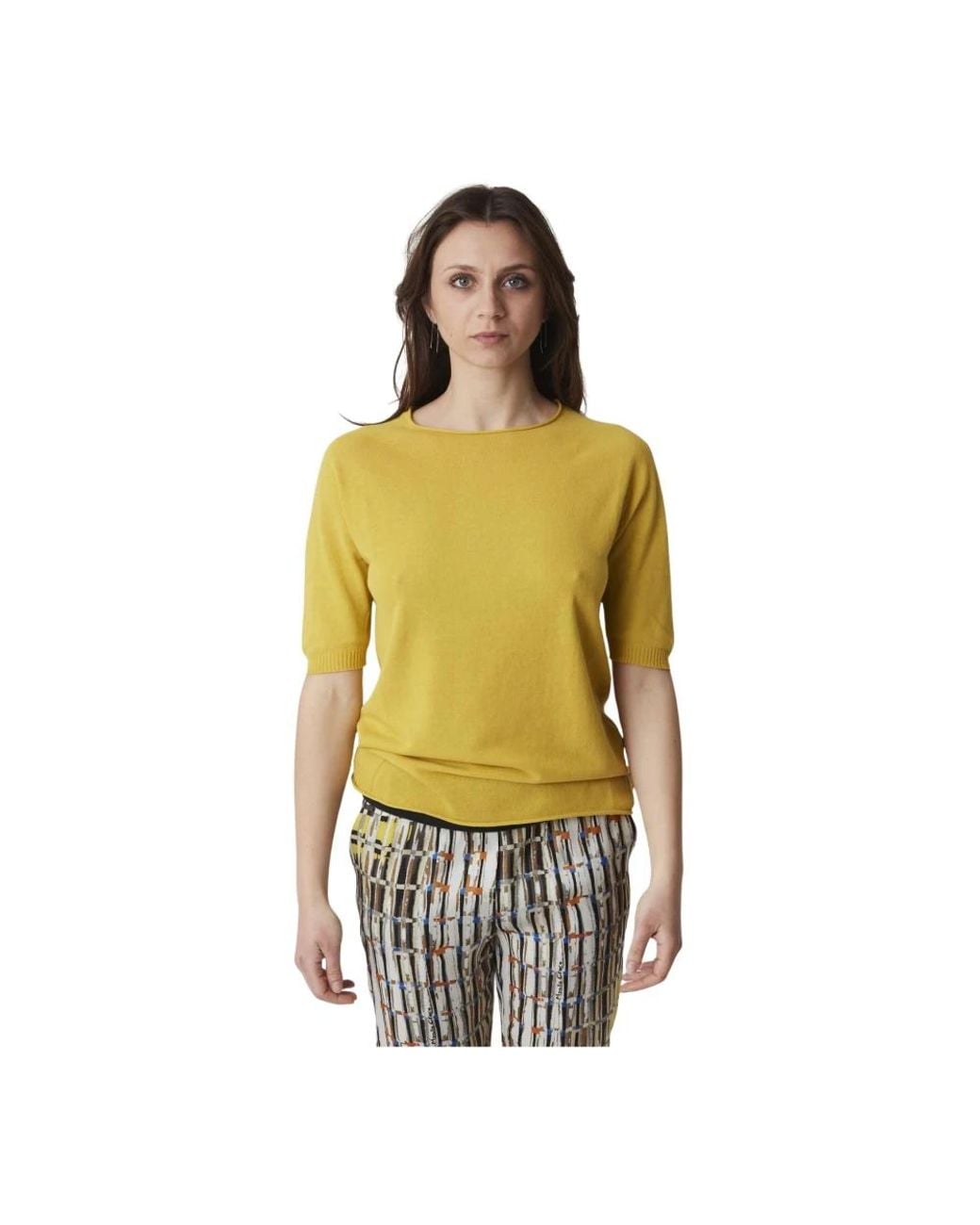 Alpha Studio Metallic Rundhals-Pullover