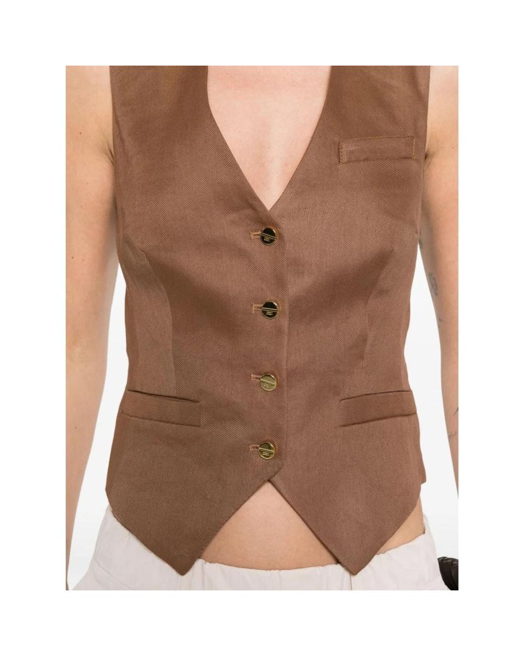 Elisabetta Franchi Brown Waistcoats