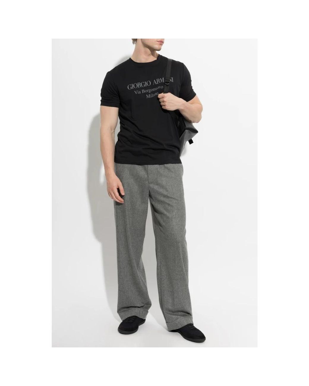 Giorgio Armani Gray Straight Trousers for men