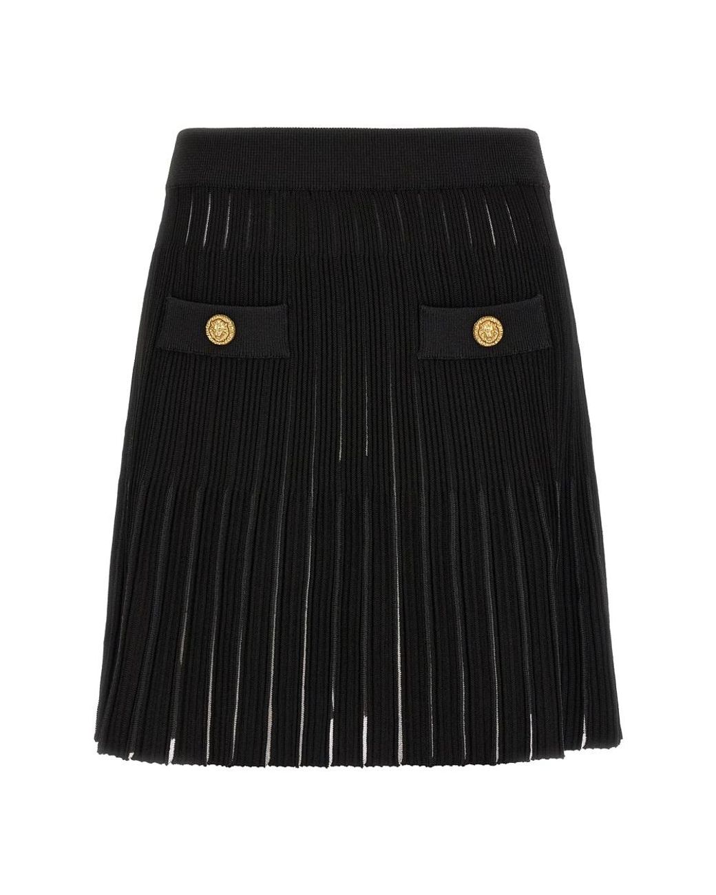Balmain Black Short Skirts