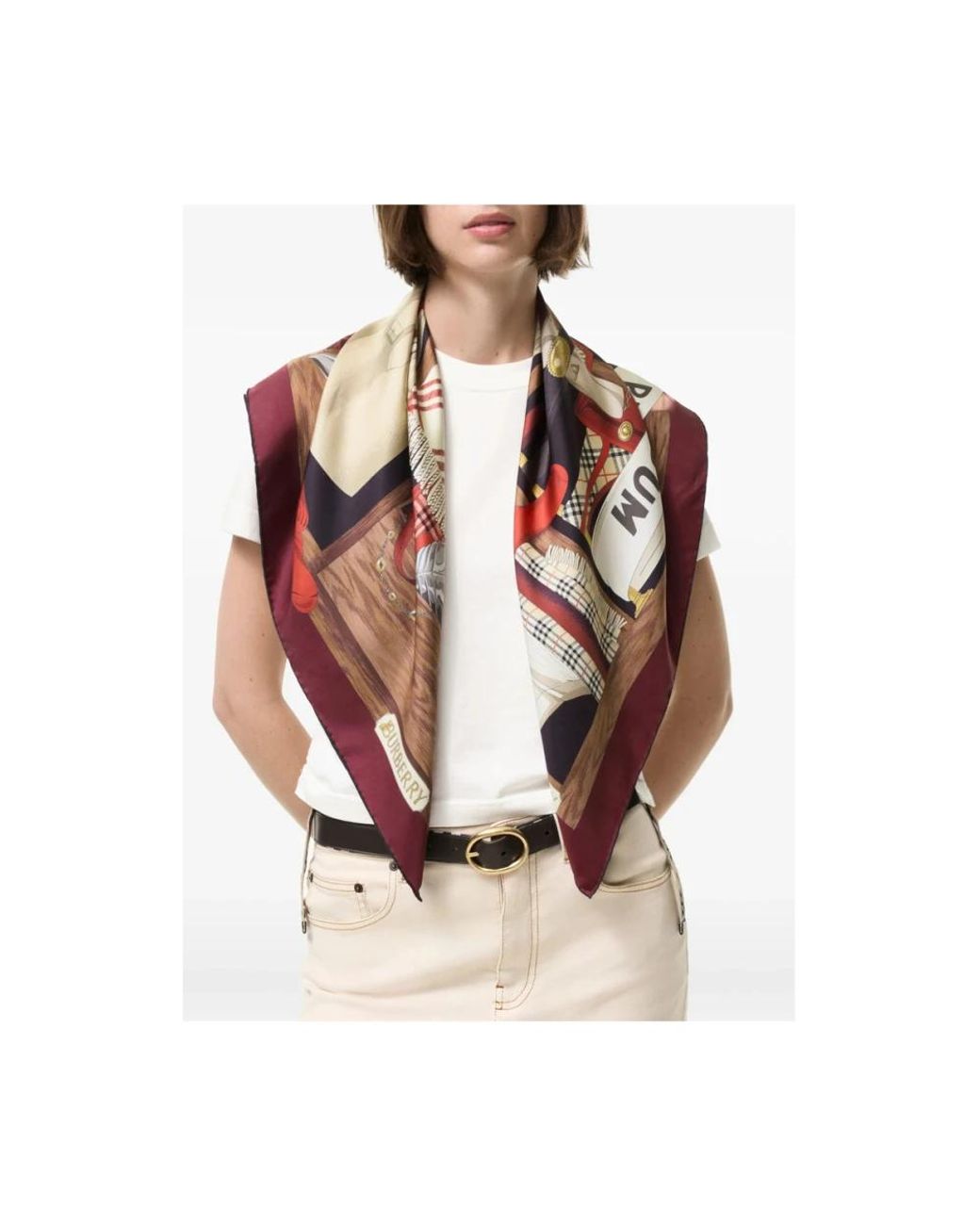 Burberry Red Silk Scarves