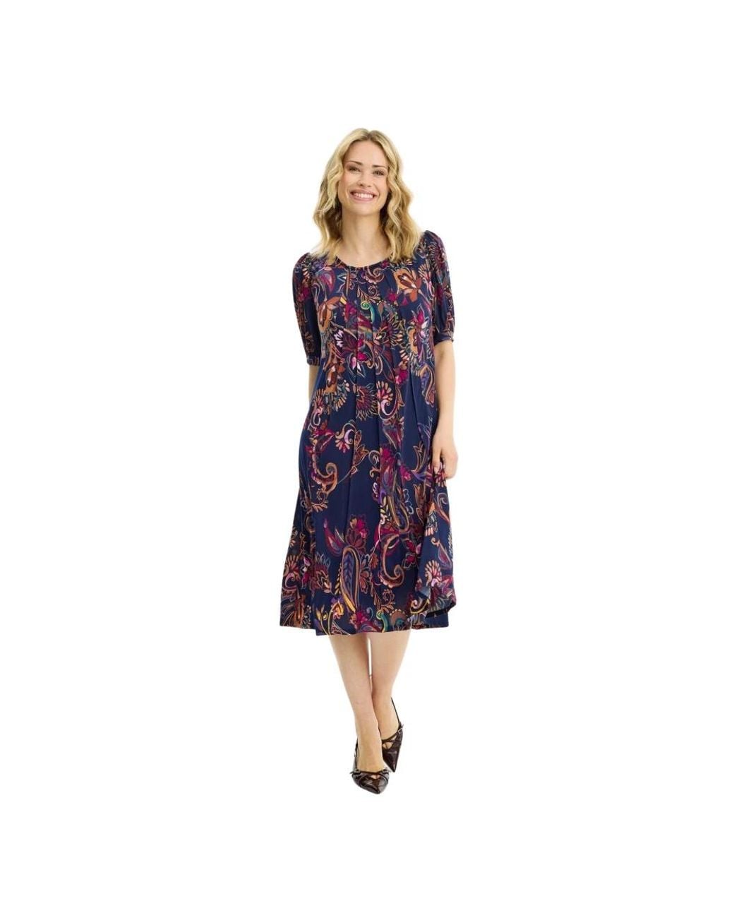 iN FRONT Midi Jurk in het Purple