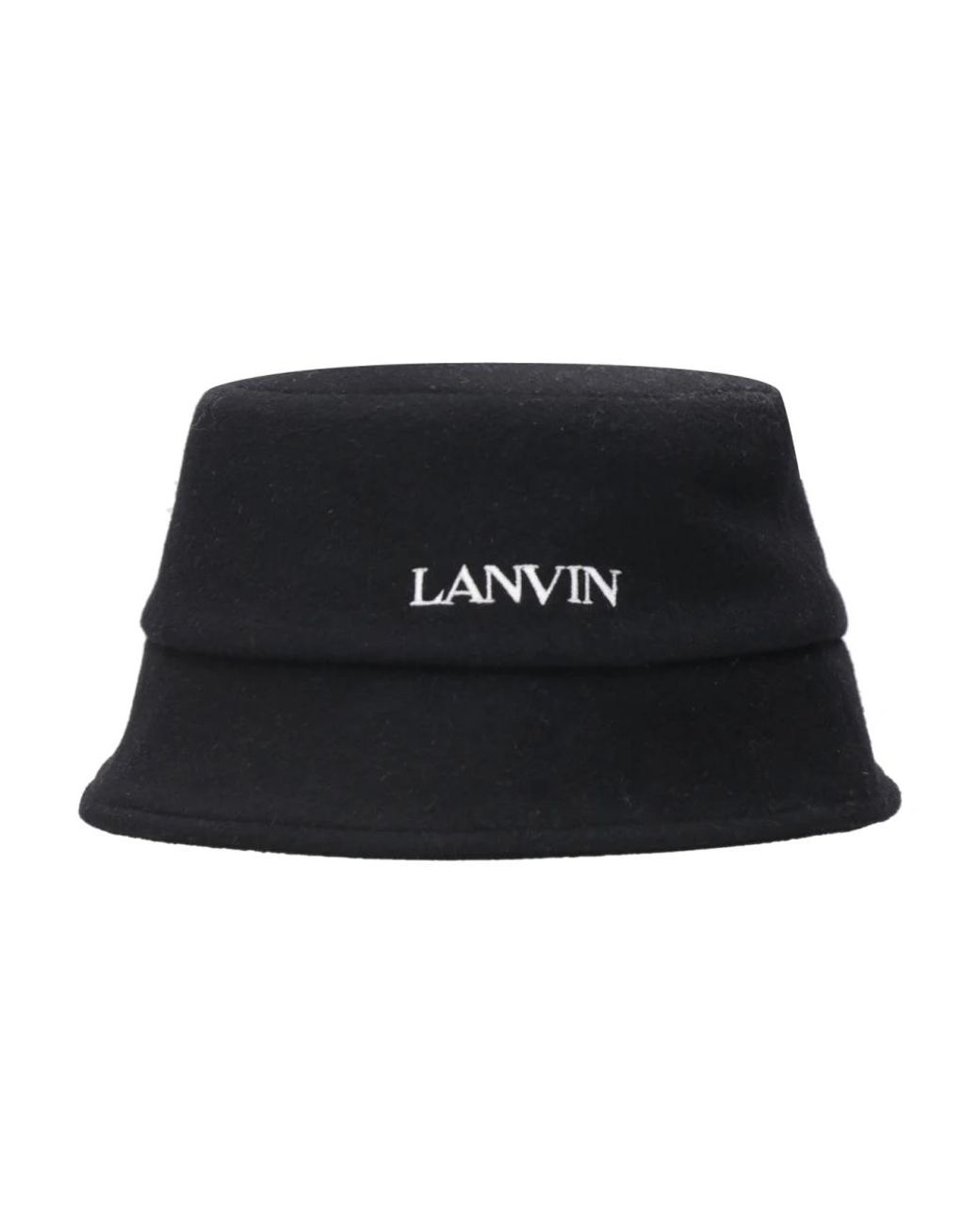 Lanvin Black Schwarzer hut mit besticktem logo