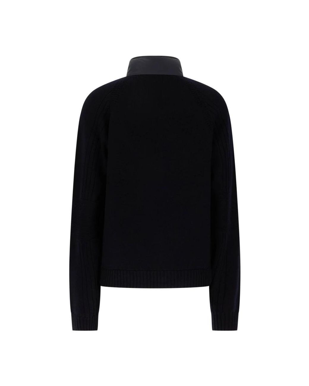 Moncler Gesteppte Strickjacke Mit Reißverschluss Aus Wollmischgewebe in Black für Herren
