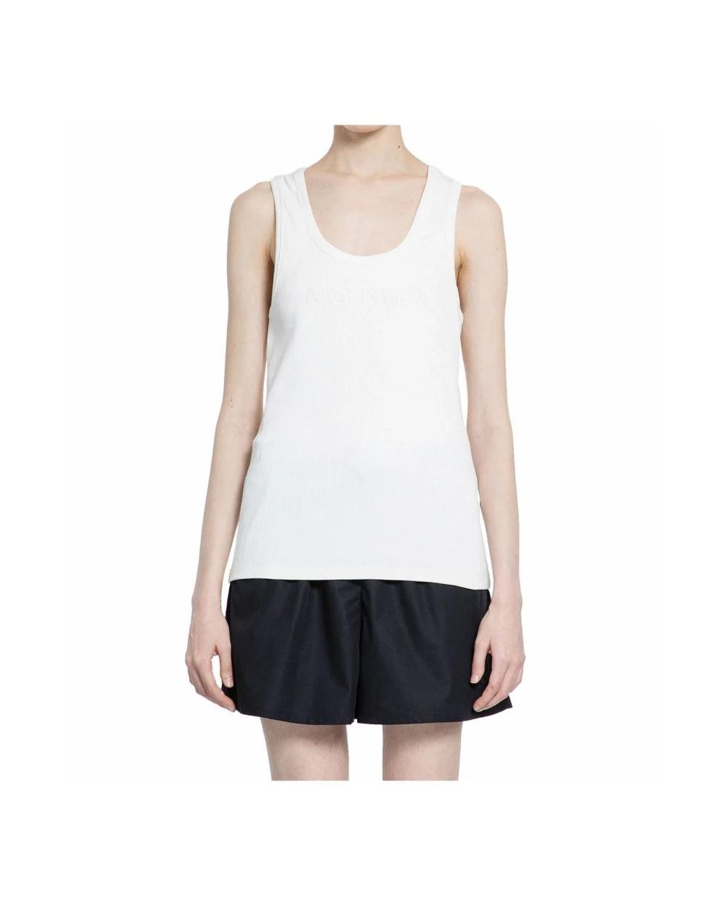 Moncler White Sleeveless Tops