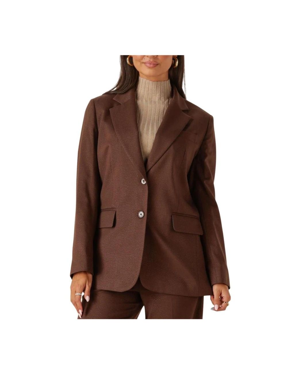 Liu Jo Jassen ,Bruin ,Polyester Bruine Blazer Giacca Over in het Brown