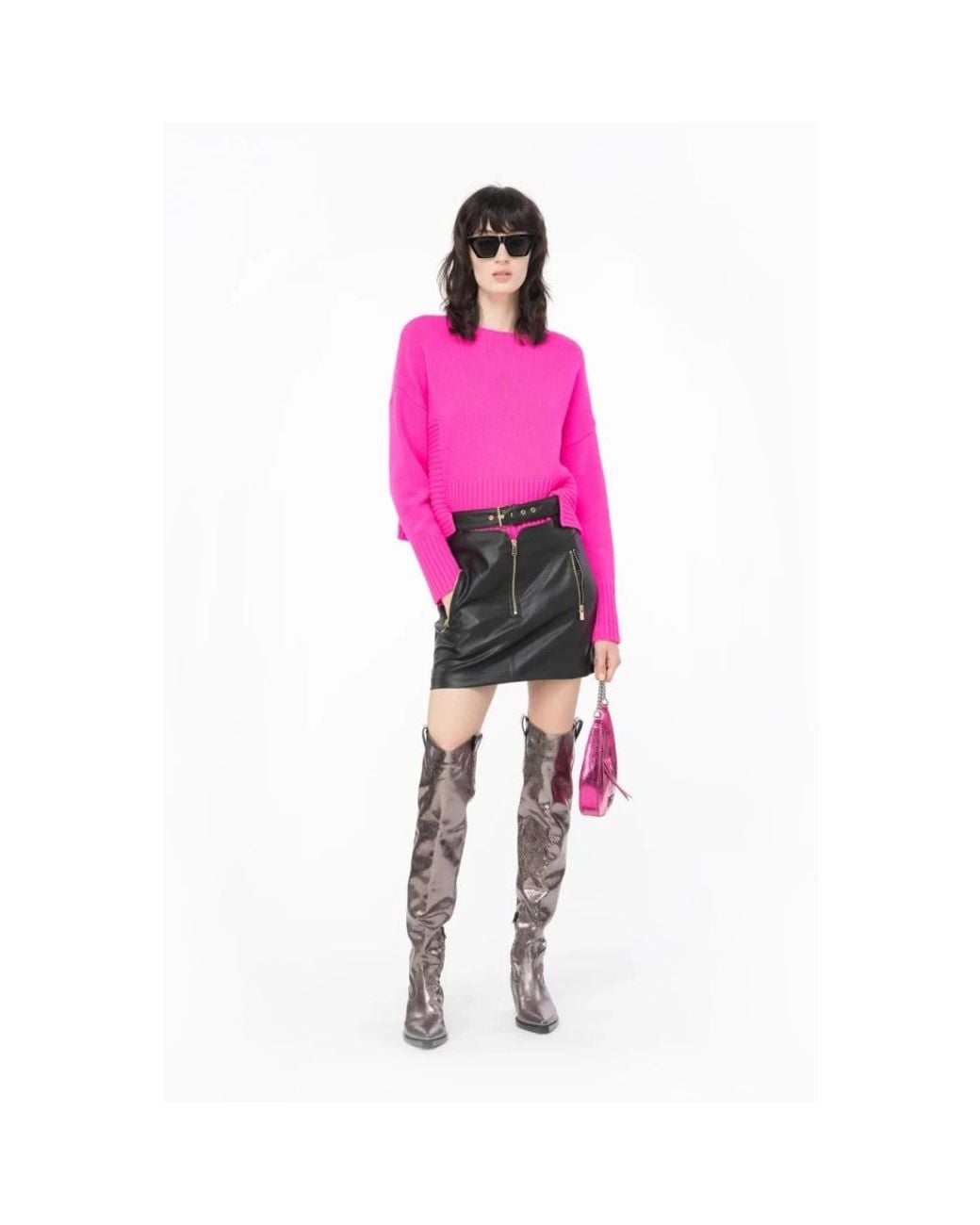 Pinko Pink Round-Neck Knitwear