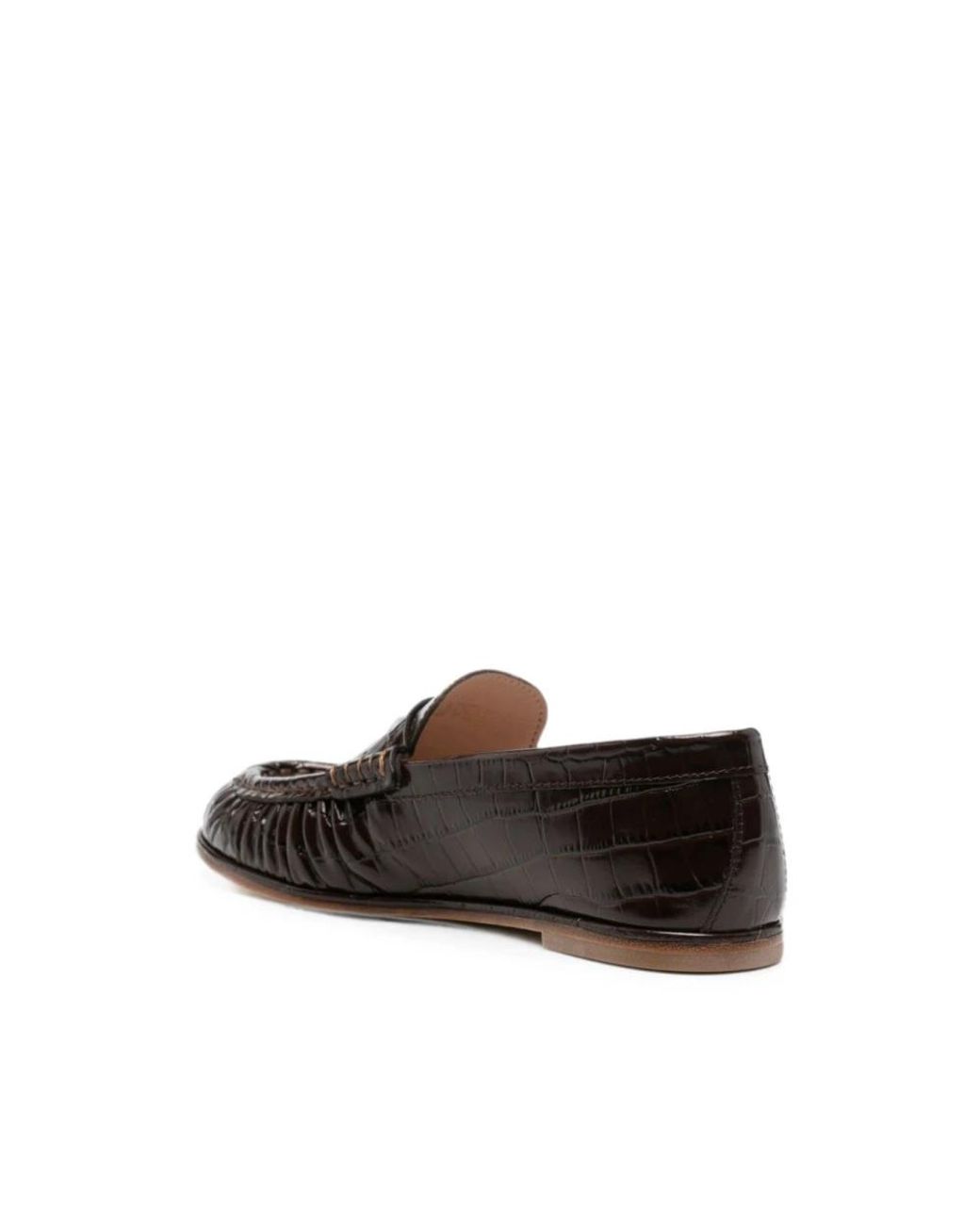 Stuart Weitzman Black Loafer Aus Leder Mit Krokodilprägung