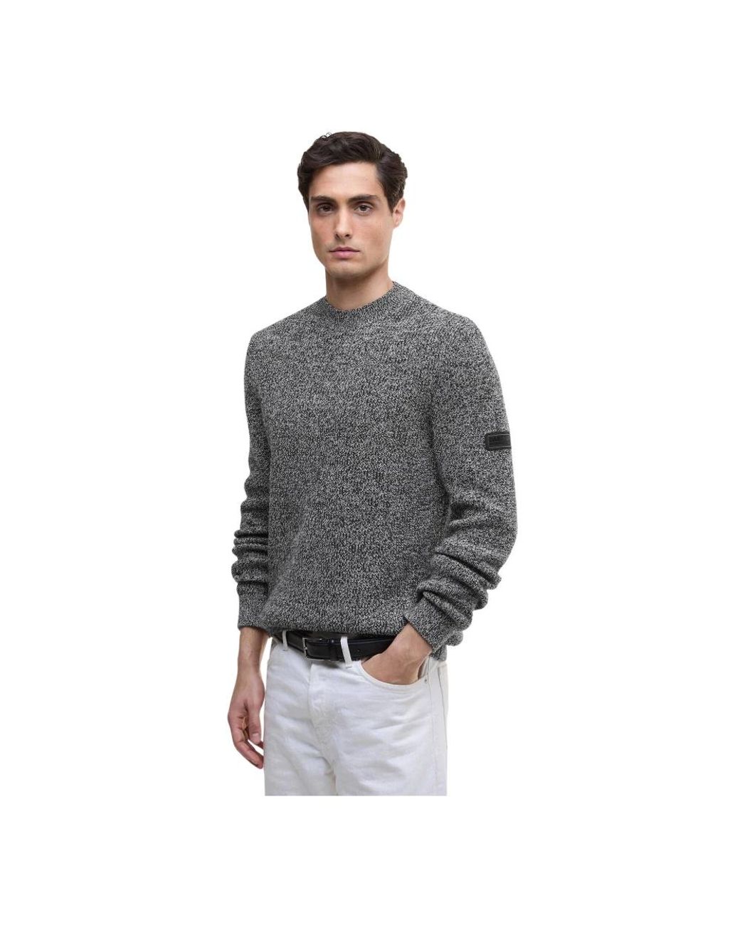 Barbour Gray Round-Neck Knitwear for men