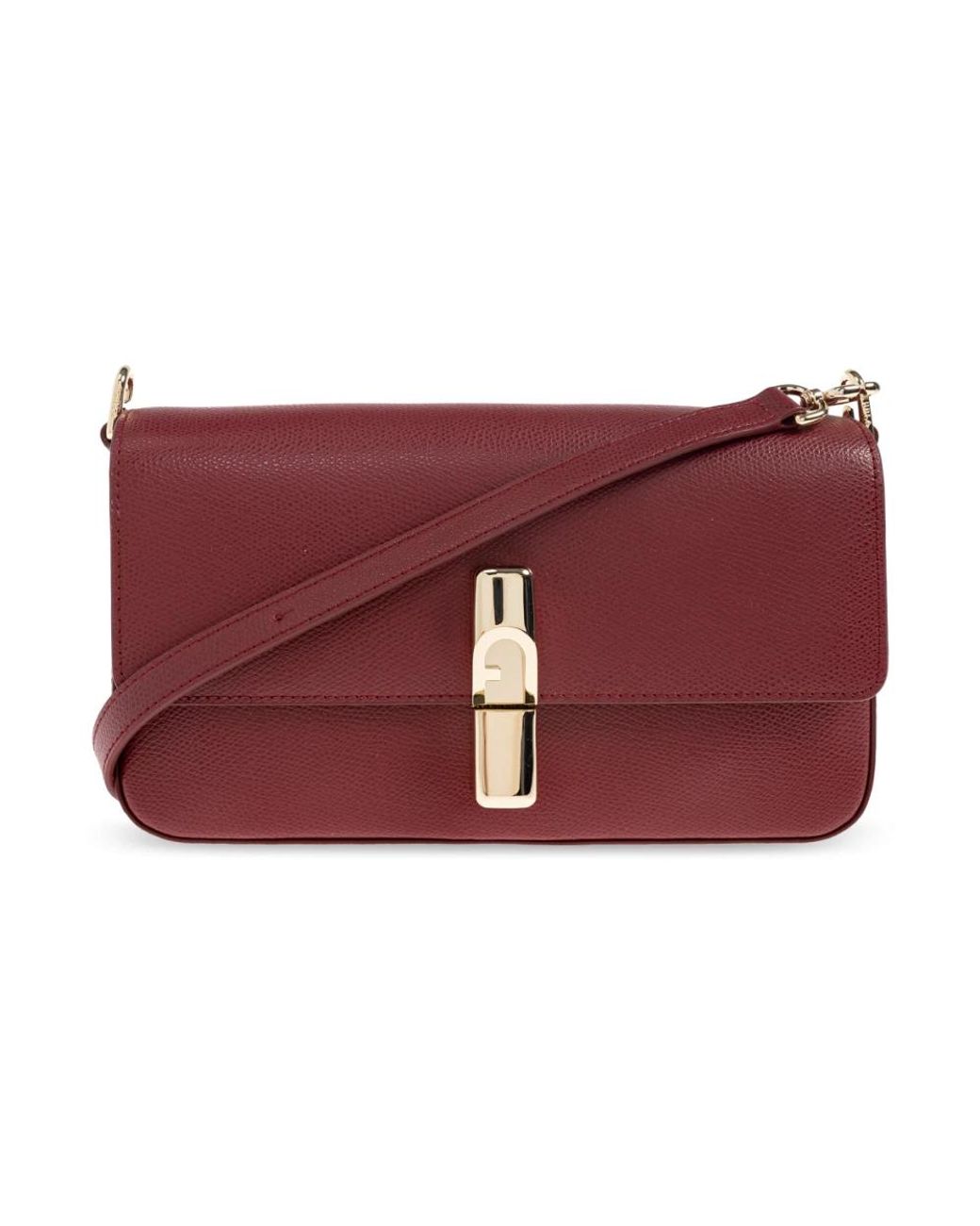 Furla Shoulder Bags in Red | Lyst FURLA cranberry Leather crossbody shoulder Bag with keys AMAZING main image 0