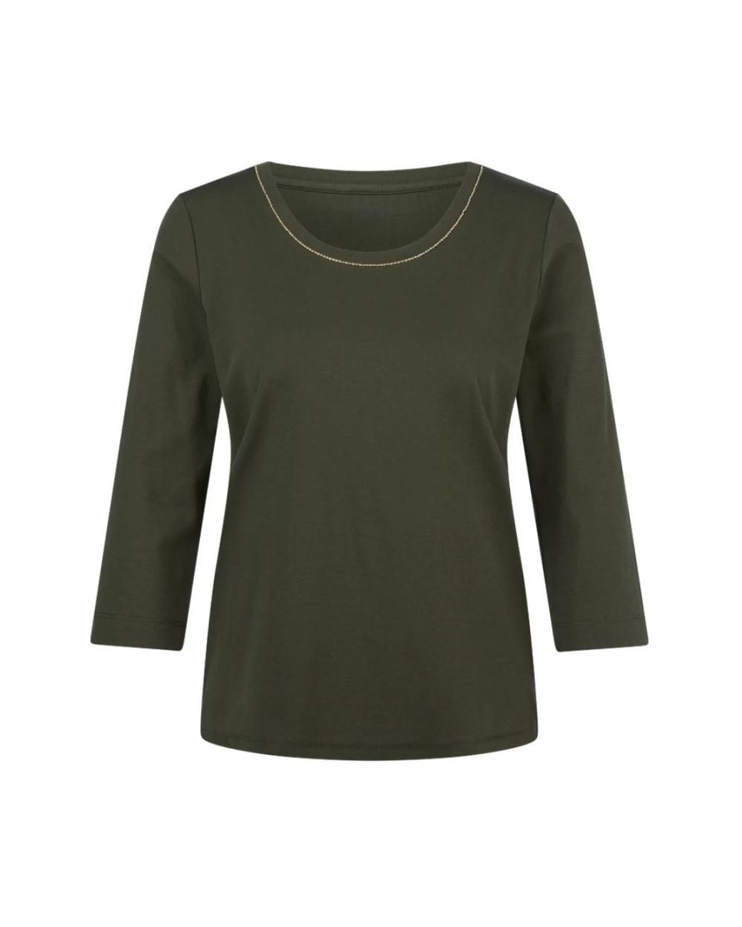 Marc Cain Tops ,Groen ,Katoen Basic Top in het Green