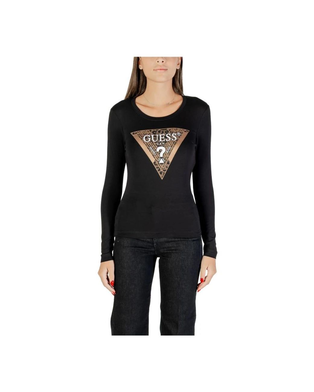 Guess Black Long Sleeve Tops