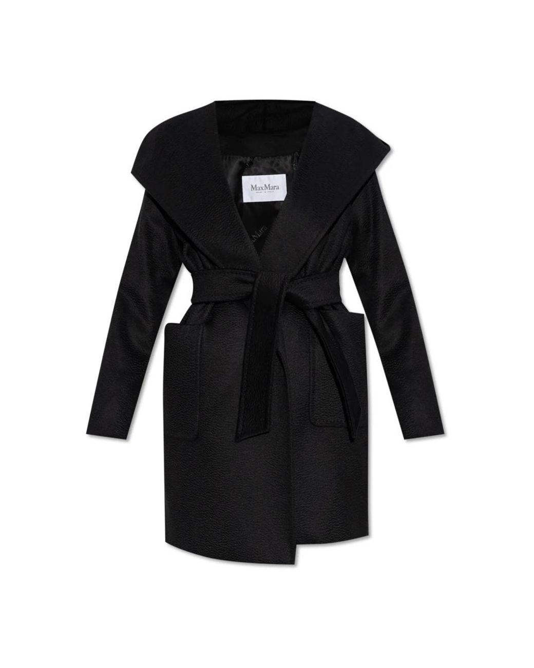 Max Mara Jassen ,Zwart ,Wol Wool Coat Rialto in het Black