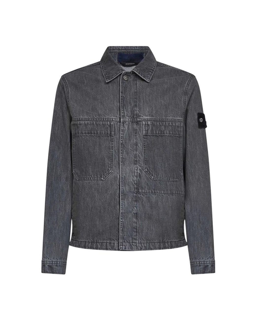 Stone Island Gray Denim Jackets for men
