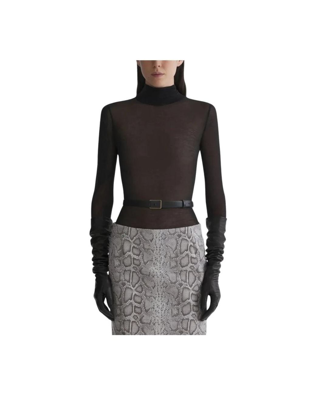 Mugler Black Turtlenecks