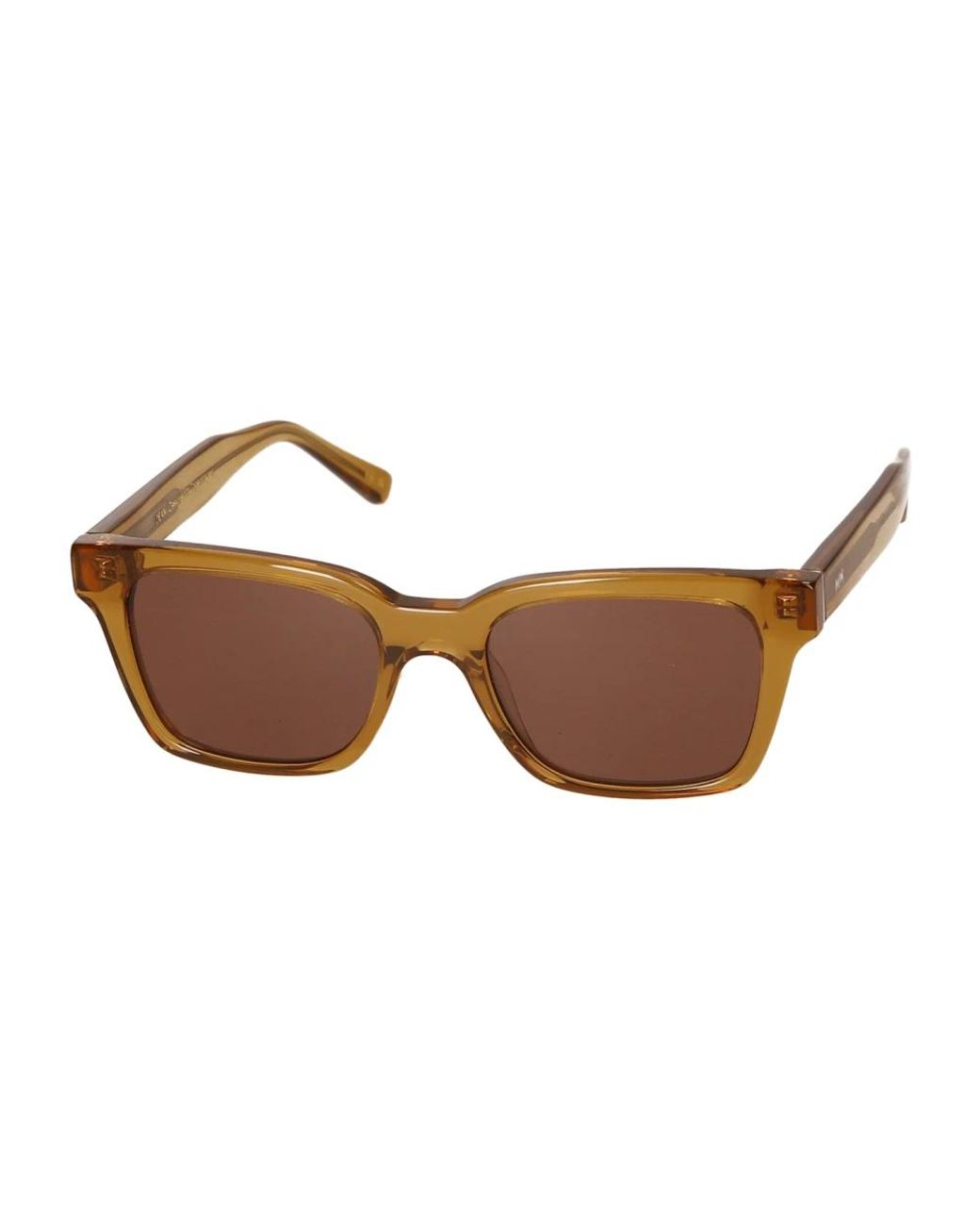 Messyweekend Accessoires ,Bruin ,Klassieke Rechthoekige Zonnebril in het Brown