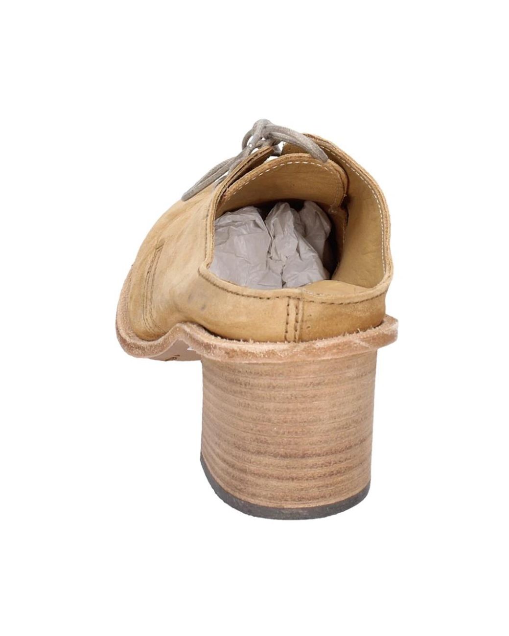 Moma Natural Heeled Mules