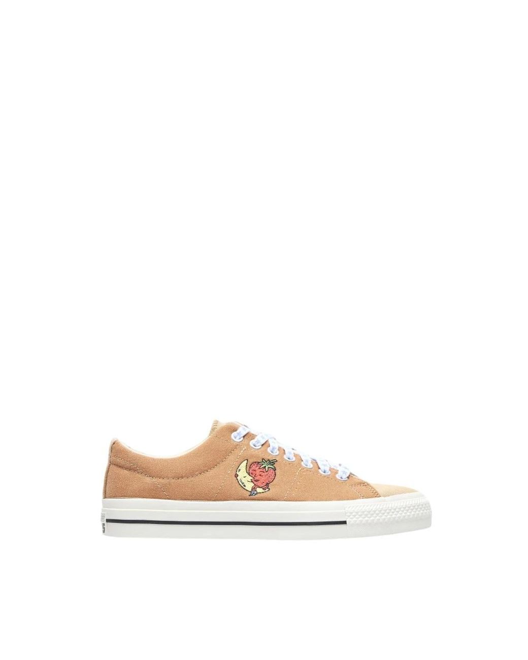 Converse Schoenen ,Bruin ,Katoen Ster Canvas Sneakers Met Logo Prints in het Natural voor heren