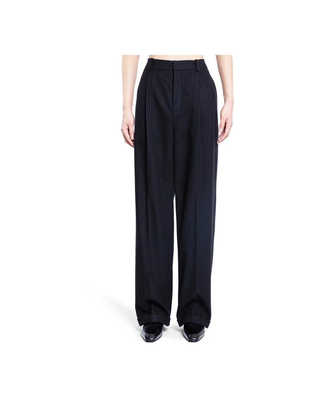 Saint Laurent Black Straight Trousers for men
