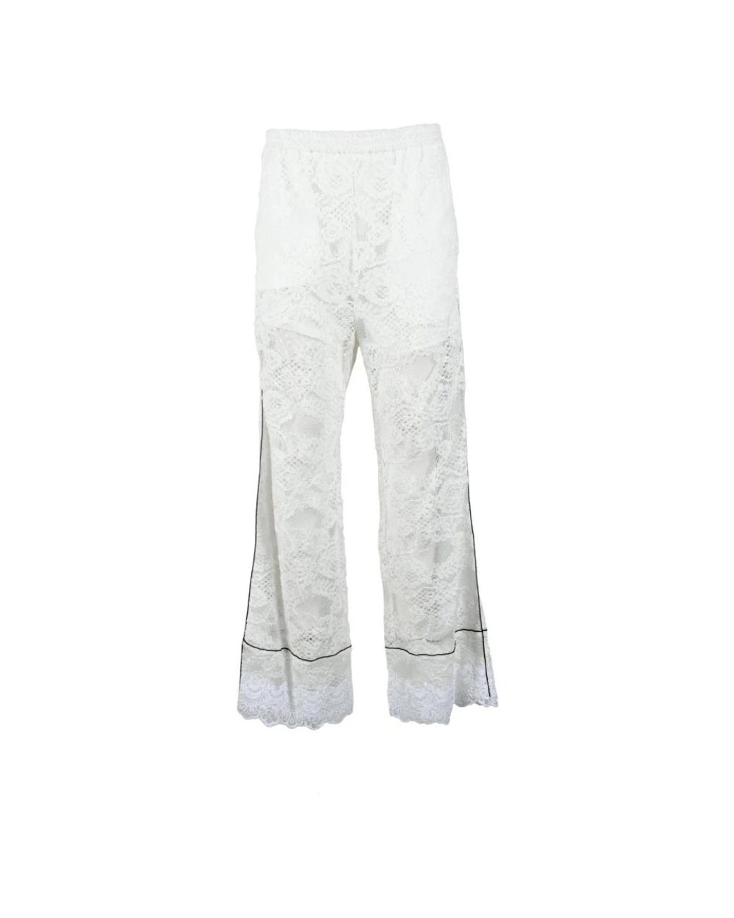 MSGM White Wide Trousers