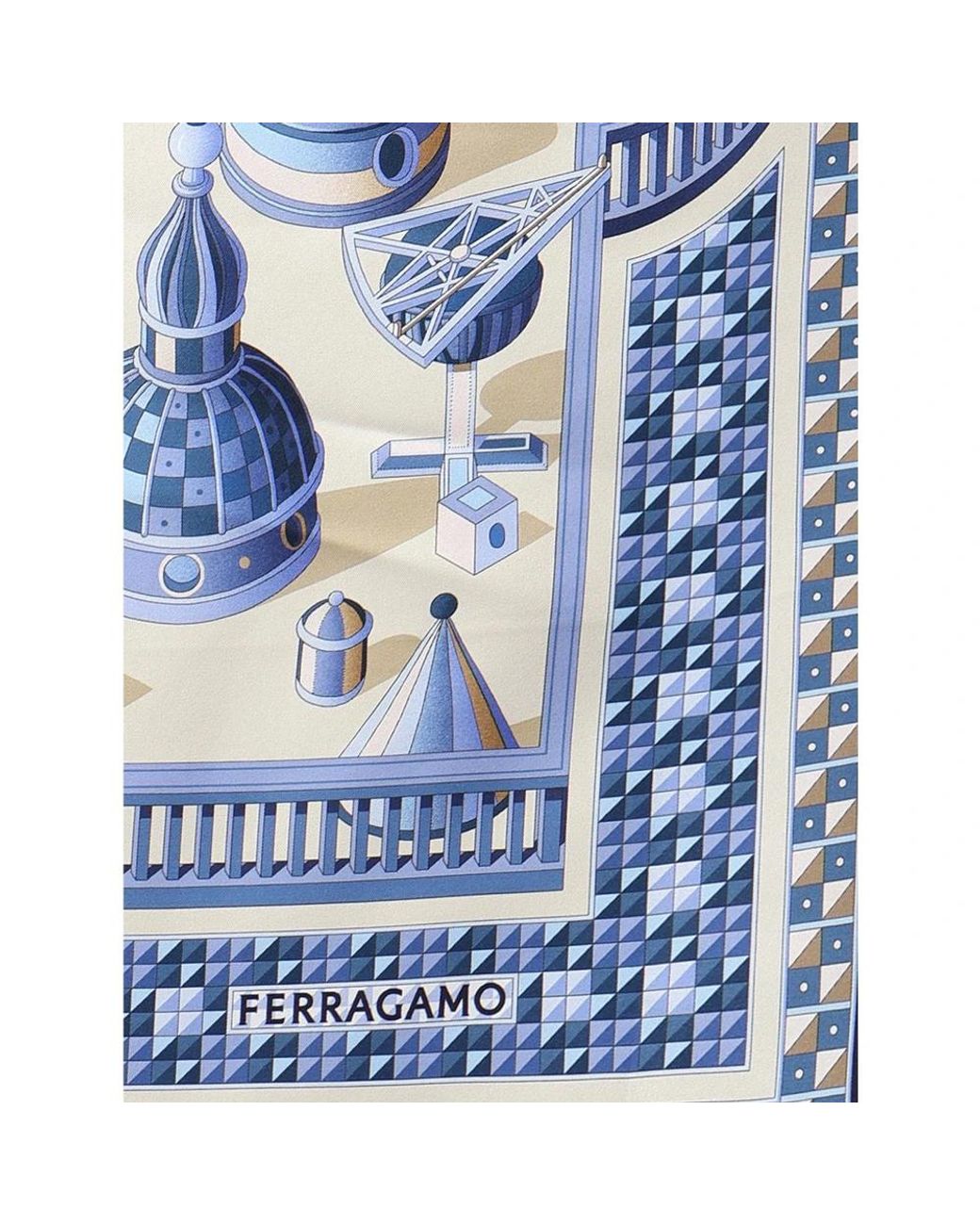 Ferragamo Blue Silky Scarves